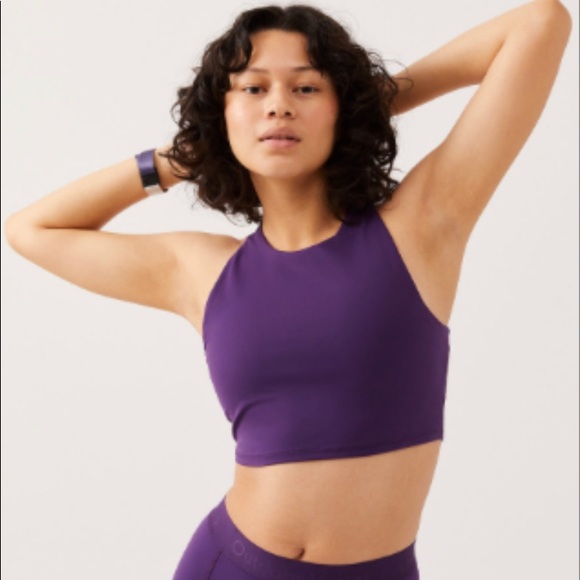 NWT Outdoor Voices Super Form Zoom Crop Top Sz M Acai w Built In Bra - Picture 6 of 6